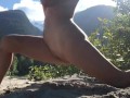 Gorgeous Young babe Public beach nude yoga