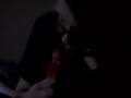 Wife eats fruit roll up off big dick