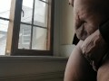 MILF Standing orgasm next to window
