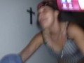 Almost caught fucking in public at tattoo shop between tattoos.