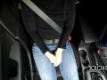 Public masturbation in the parking lot, almost caught while play with pussy