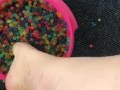 Messy squishy foot play