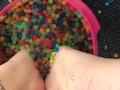 Messy squishy foot play