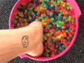 Messy squishy foot play
