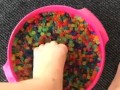 Messy squishy foot play
