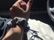 Wife gives Husband handjob in CAR
