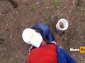 Public blowjob pov in forest, we were nearly caught, outside cumshot mouth