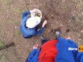 Public blowjob pov in forest, we were nearly caught, outside cumshot mouth