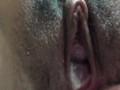 Creamy pussy pee can’t push out the toy 