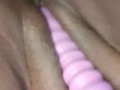 Juicy Ebony Pussy Squirts from toy