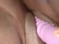 Juicy Ebony Pussy Squirts from toy