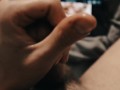 Guy masturbating watching porn POV