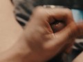 Guy masturbating watching porn POV