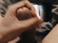 Guy masturbating watching porn POV