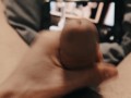 Guy masturbating watching porn POV