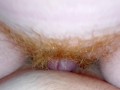 Very Hairy Ginger Bush Creampie Closeup | Red Hair Pussy Sliding Fuck POV