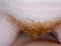 Very Hairy Ginger Bush Creampie Closeup | Red Hair Pussy Sliding Fuck POV