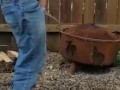 Side view pissing through backwoodsmechanic pants.  Then cum