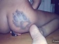 Freaky ebony riding and squirting on dildo