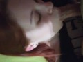 Russian redhead girl mouthfucked all the way to her throat