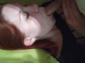 Russian redhead girl mouthfucked all the way to her throat