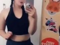 Sexy teen teases with her titties (short clip on a loop)