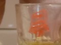 Bbw encouraged to pee more into glass