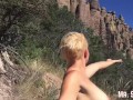 Cumwalk with Big Load Swallow: Blonde With Perfect Tits Sucks Dick Outdoors