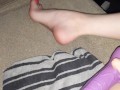 Filming solo, using vibrator and my feet to get off