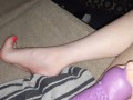 Filming solo, using vibrator and my feet to get off