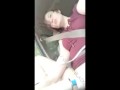 19 yo camgirl uses hitachi vibrator in car public orgasm upskirt pussy play