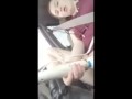19 yo camgirl uses hitachi vibrator in car public orgasm upskirt pussy play