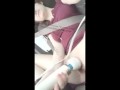 19 yo camgirl uses hitachi vibrator in car public orgasm upskirt pussy play