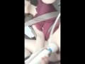 19 yo camgirl uses hitachi vibrator in car public orgasm upskirt pussy play