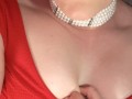 Blonde TEEN STEPDAUGHTER teases & begs DADDY tight red dress SELFIE JOI