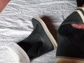 Cum on girlfriend rubberboots