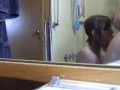 Teen Schoolgirl Blowjob Old Man in Bathroom Swallow Mirror POV Lavender Joy