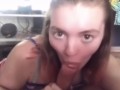 POV surprise cumshot and extreme blowjob 