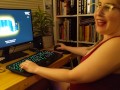 Hot teen GAMER GIRL plays game and fucks pussy with vibrator