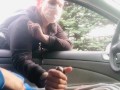 BBC Dick Flash! Stroking in Car during Quarantine gets Caught!