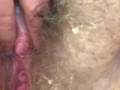 Cream & Piss-Soaked BBW Hairy Gaping Pussy [+  Bottle Fuck!]