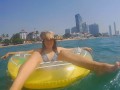 Underwater PUSSY PLAY at Public Beach # FUN from Risky Public Exhibitionism