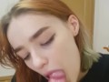 No hands blowjob and cum in mouth (swallow)