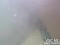 Underwater anal milk enema squirting