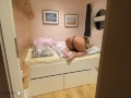secret anal fuck in parents bedroom while they are next door