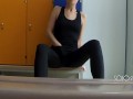  in leggings got in school locker room, public masturbation