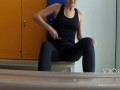  in leggings got in school locker room, public masturbation