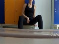  in leggings got in school locker room, public masturbation