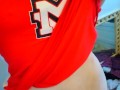 OLD PINKMOONLUST Hairy Fetish Pussy in Athletics Wear Pees like a Boy Standing Toilet Bathroom Piss