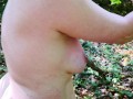 Very hard tit flogging outdoor - completely naked